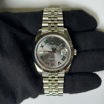 Rolex Datejust 41mm Wimbledon Dial Watch Ref# 126334 - Happy Jewelers Fine Jewelry Lifetime Warranty