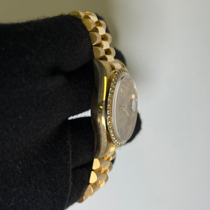 Rolex Day-Date 36mm Champagne Diamond Dial Watch Ref# 18048 - Happy Jewelers Fine Jewelry Lifetime Warranty