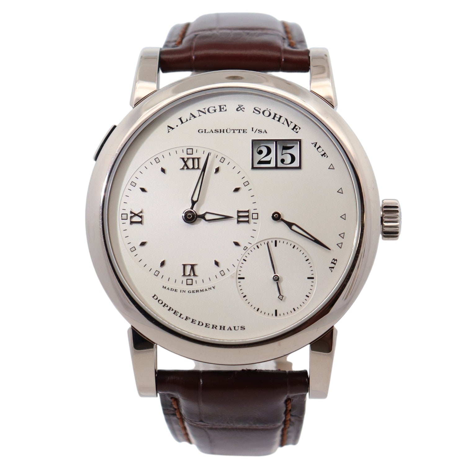 A. Lange & Sohne Lange 38.5mm Silver Dial Watch Ref# 101.039 - Happy Jewelers Fine Jewelry Lifetime Warranty