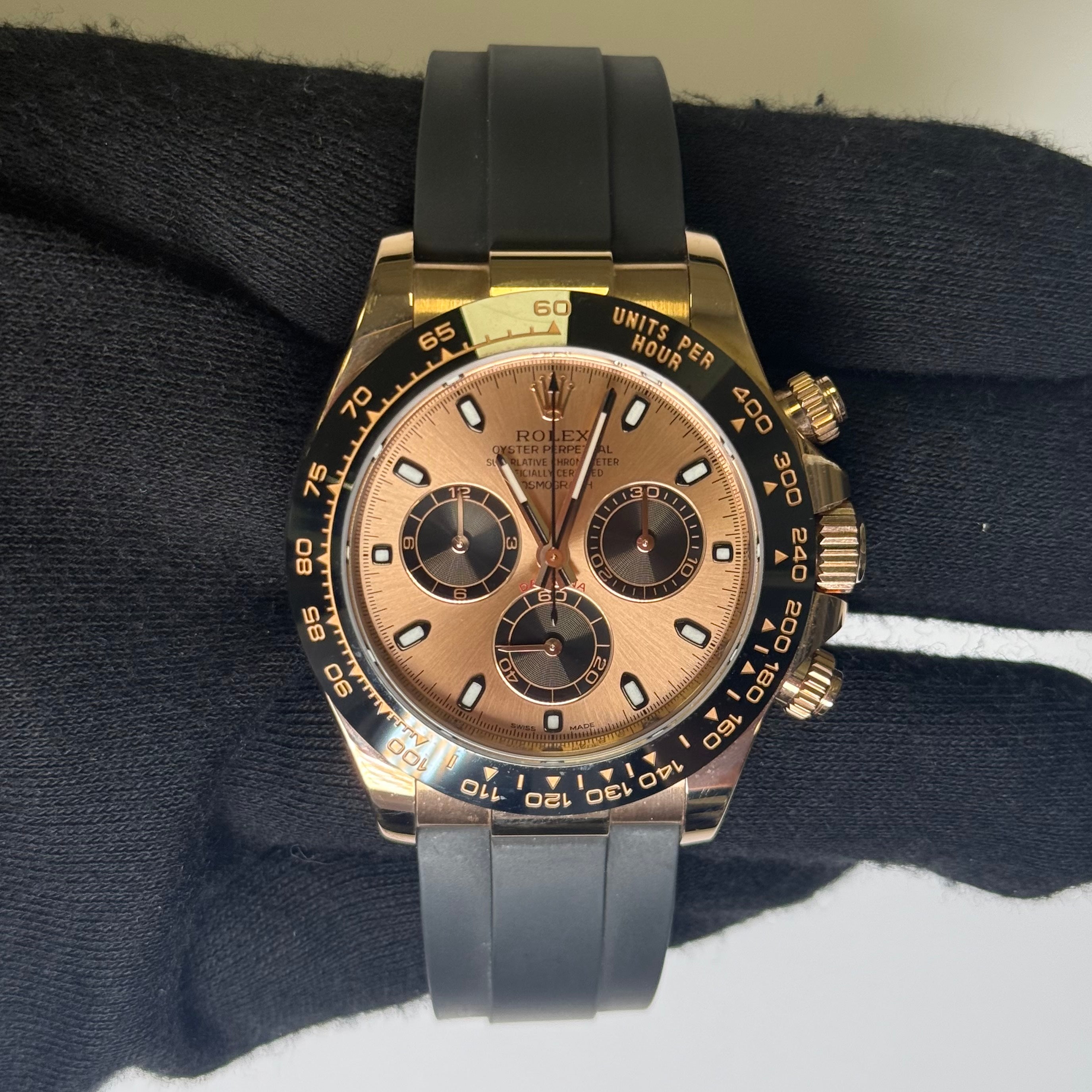 Rolex Daytona 40mm Pink Dial Watch Ref# 116515LN - Happy Jewelers Fine Jewelry Lifetime Warranty
