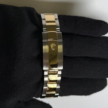 Rolex Unisex Datejust 18KT Yellow Gold & Steel 36mm MOP Diamond Dial Watch Custom Diamond Bezel on Oyster Bracelet - Happy Jewelers Fine Jewelry Lifetime Warranty