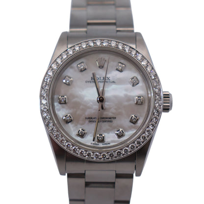 Rolex Oyster Perpetual 31mm MOP Dial Watch Ref# 67480 - Happy Jewelers Fine Jewelry Lifetime Warranty