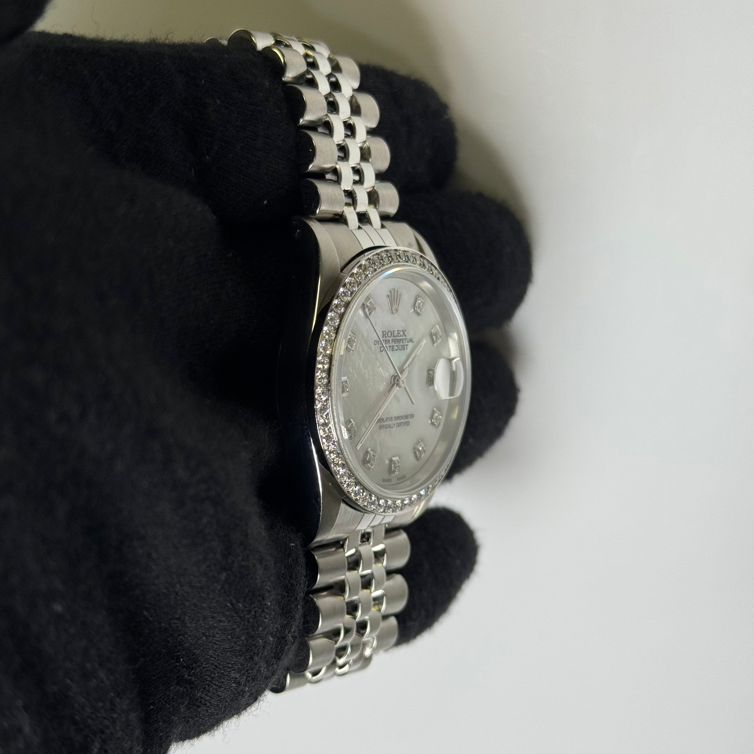 Rolex Datejust 36mm MOP Dial Watch Ref# 16220 - Happy Jewelers Fine Jewelry Lifetime Warranty
