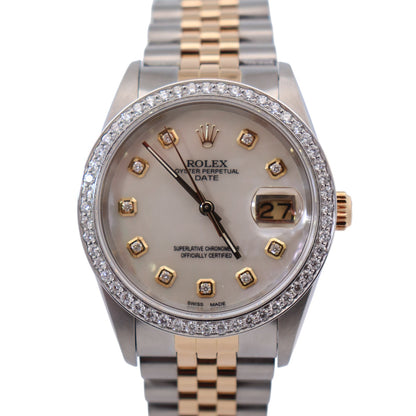 Rolex Oyster Perpetual 34mm MOP Dial Watch Ref# 15223 - Happy Jewelers Fine Jewelry Lifetime Warranty