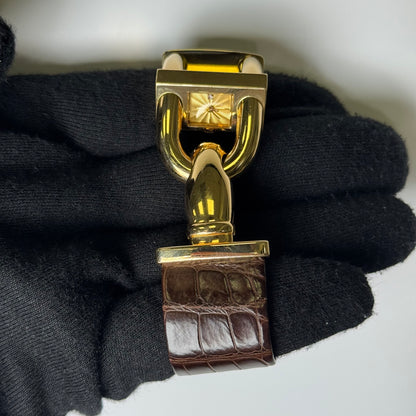 Van Cleef Cadenas 26x13mm Gold Dial Watch Ref# 131148 - Happy Jewelers Fine Jewelry Lifetime Warranty