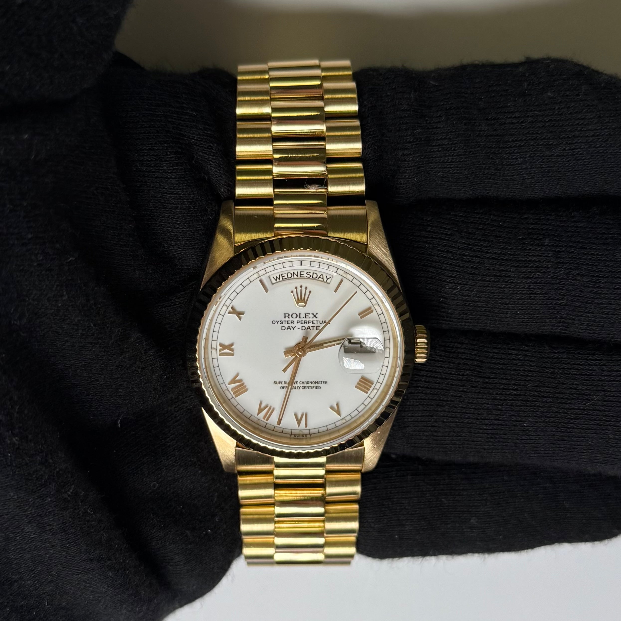 Rolex Day-Date 36mm White Dial Watch Ref# 18238 - Happy Jewelers Fine Jewelry Lifetime Warranty