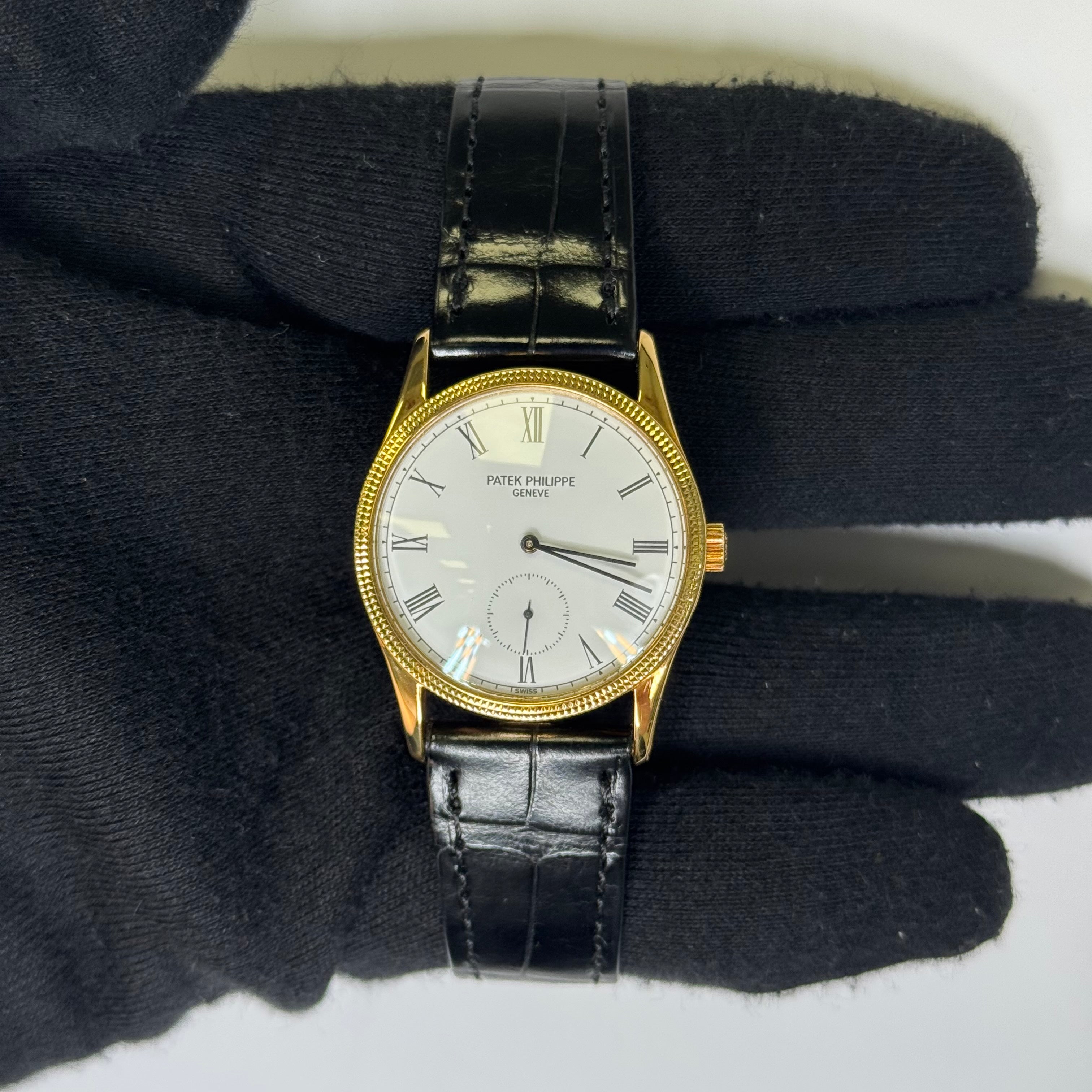 Patek Philippe Calatrava 31mm White Dial Watch Ref# 3796-DJ-001 - Happy Jewelers Fine Jewelry Lifetime Warranty