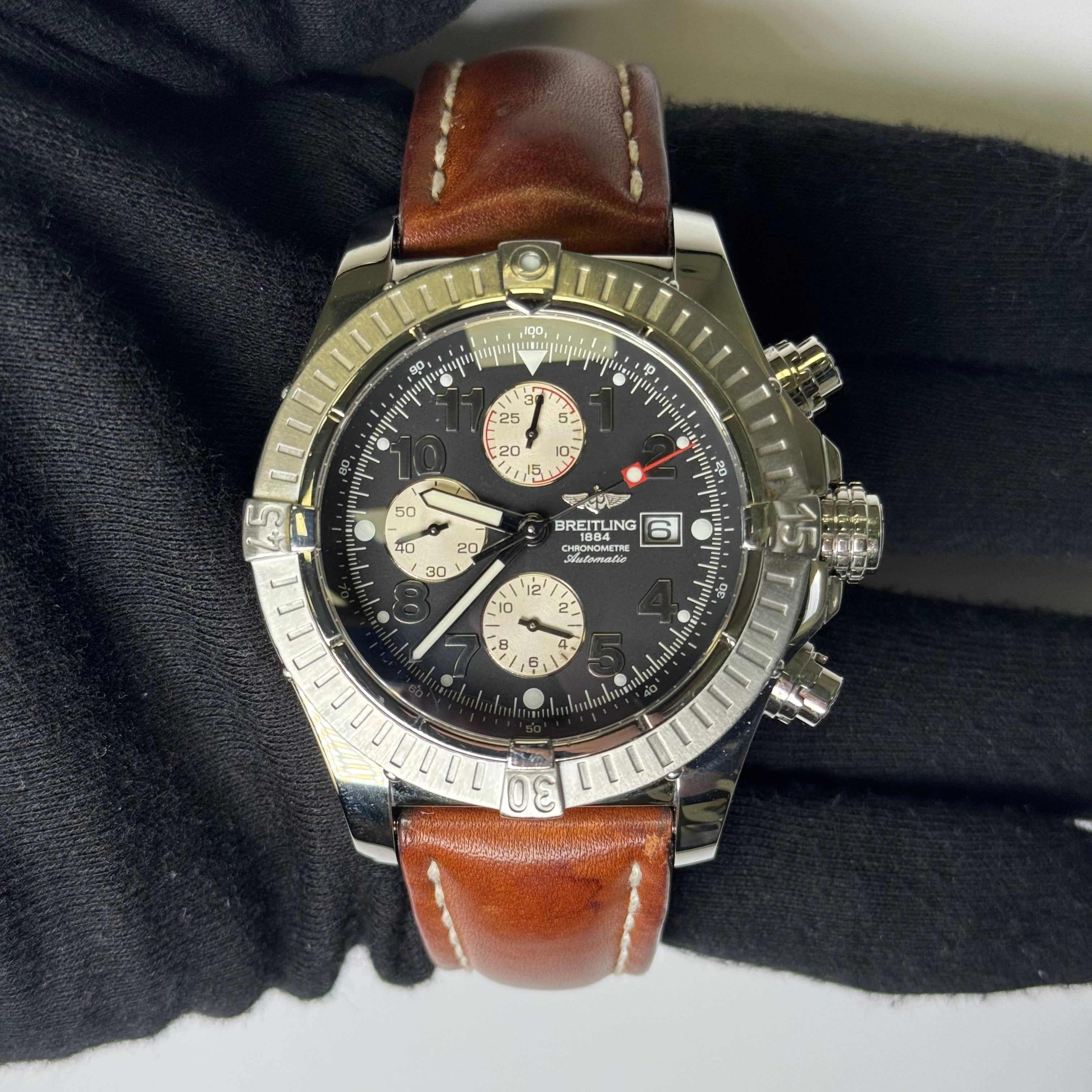 Breitling Super Avenger 48mm Black Dial Watch Ref# A13370 - Happy Jewelers Fine Jewelry Lifetime Warranty