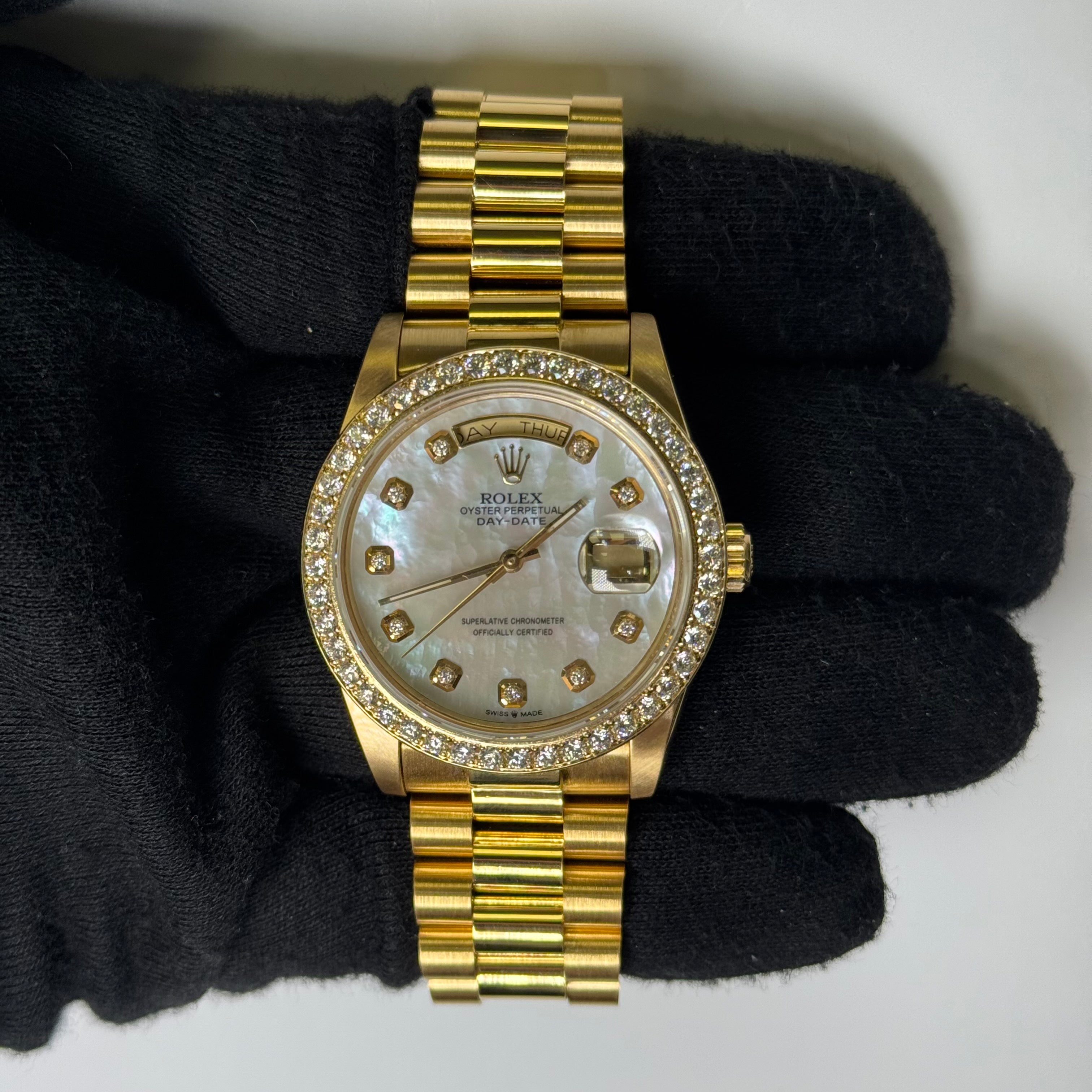 Rolex Day-Date 36mm MOP Dial Watch Ref# 10838 - Happy Jewelers Fine Jewelry Lifetime Warranty