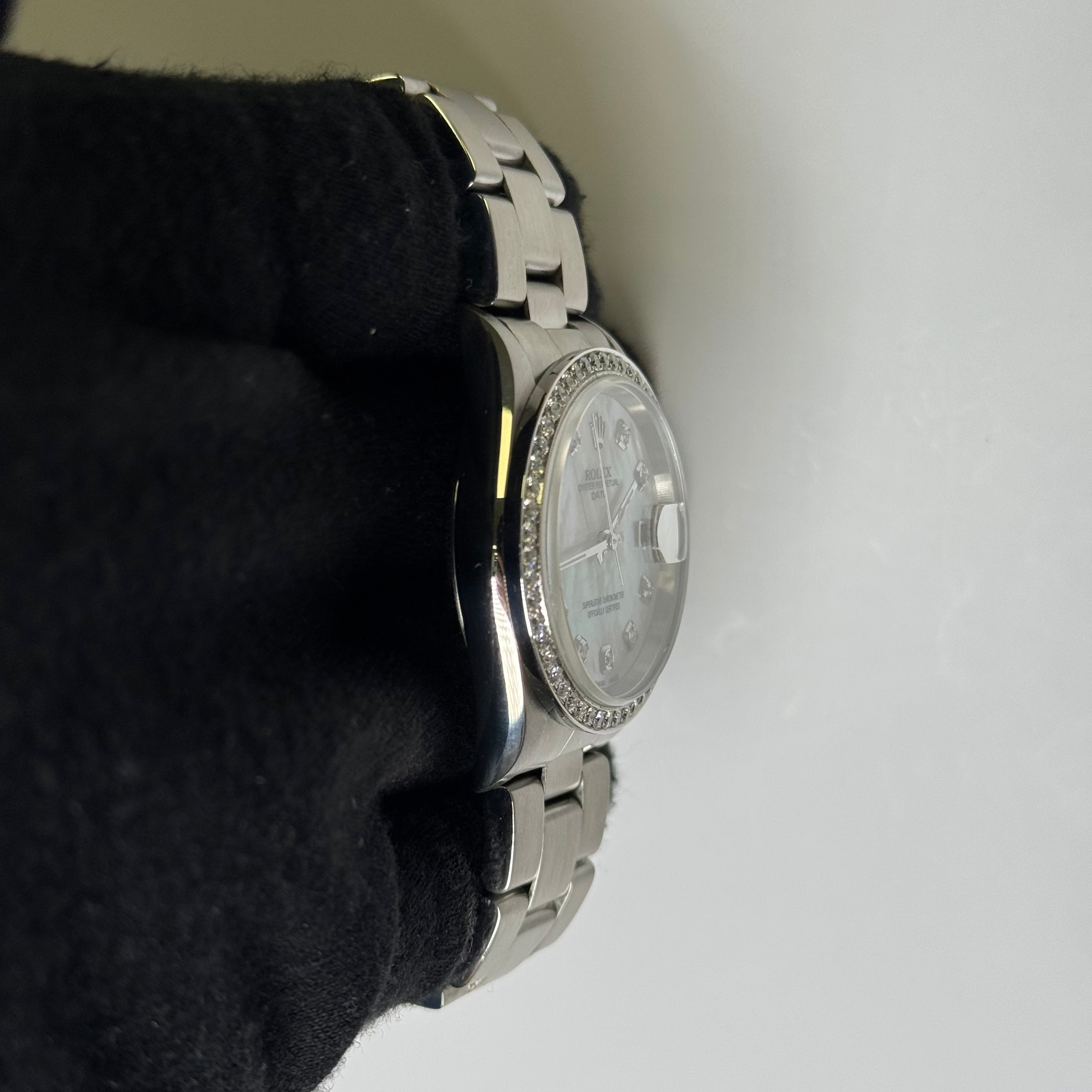 Rolex Perpetual Date 34mm MOP Dial Watch Ref# 15210 - Happy Jewelers Fine Jewelry Lifetime Warranty