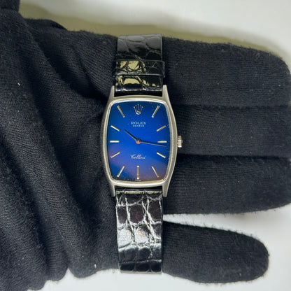 Rolex Cellini 26x31 mm Blue Dial Watch Ref# 3807 - Happy Jewelers Fine Jewelry Lifetime Warranty