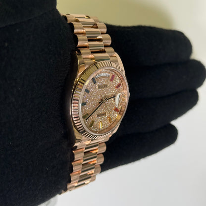 Rolex Day-Date 36mm Pave Dial Watch Ref# 128235 - Happy Jewelers Fine Jewelry Lifetime Warranty