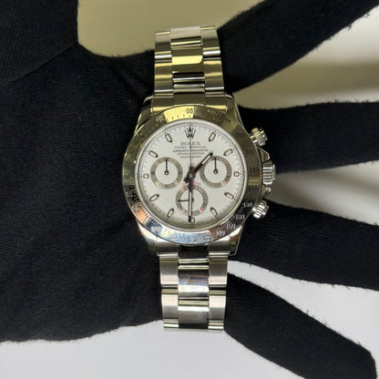 Rolex Daytona 40mm White Dial Watch Ref# 116520 - Happy Jewelers Fine Jewelry Lifetime Warranty