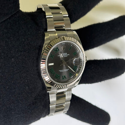 Rolex Datejust Stainless Steel 41mm Roman Wimbledon Dial Watch Reference# 126334 - Happy Jewelers Fine Jewelry Lifetime Warranty