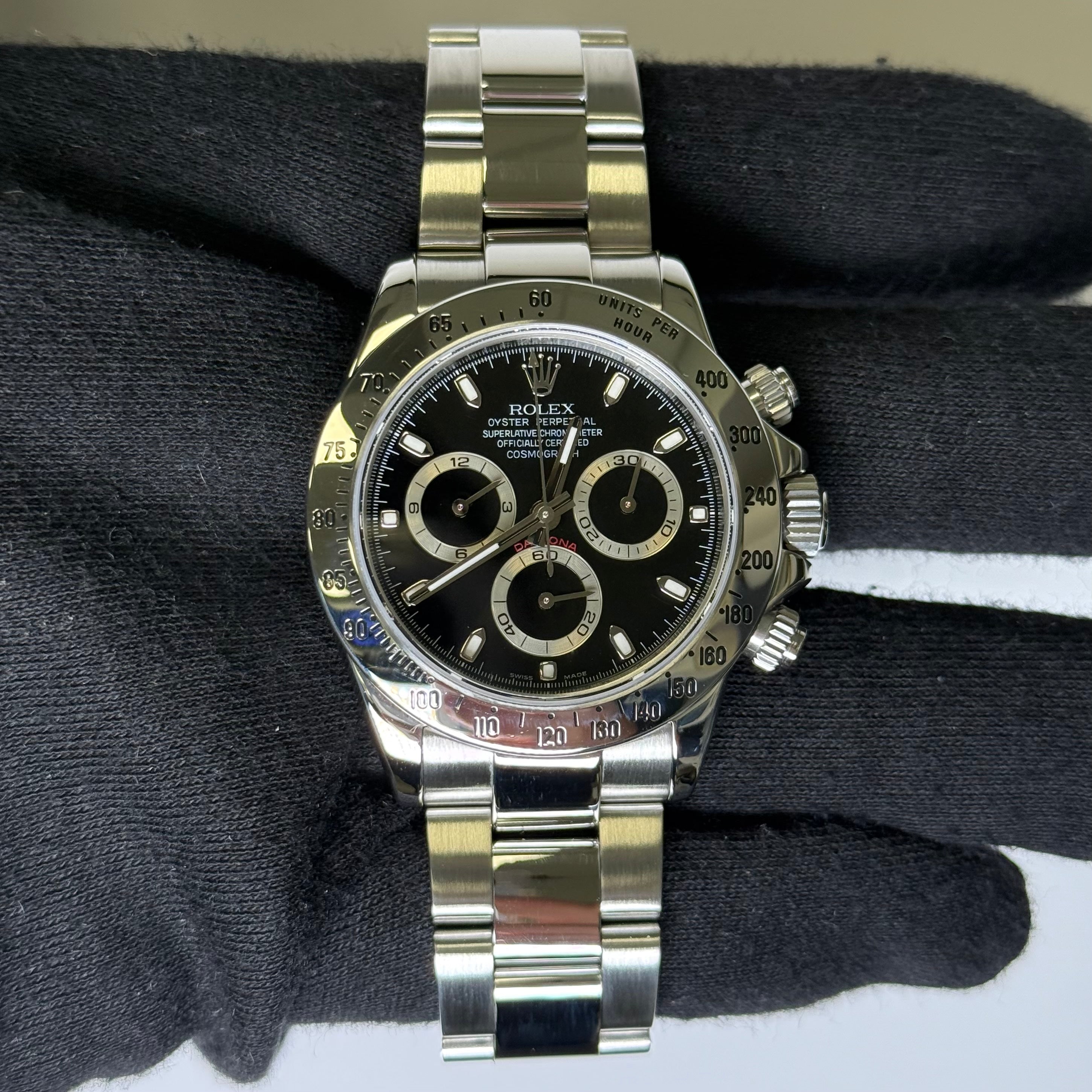 Rolex Daytona 40mm Black Dial Watch Ref# 116520 - Happy Jewelers Fine Jewelry Lifetime Warranty