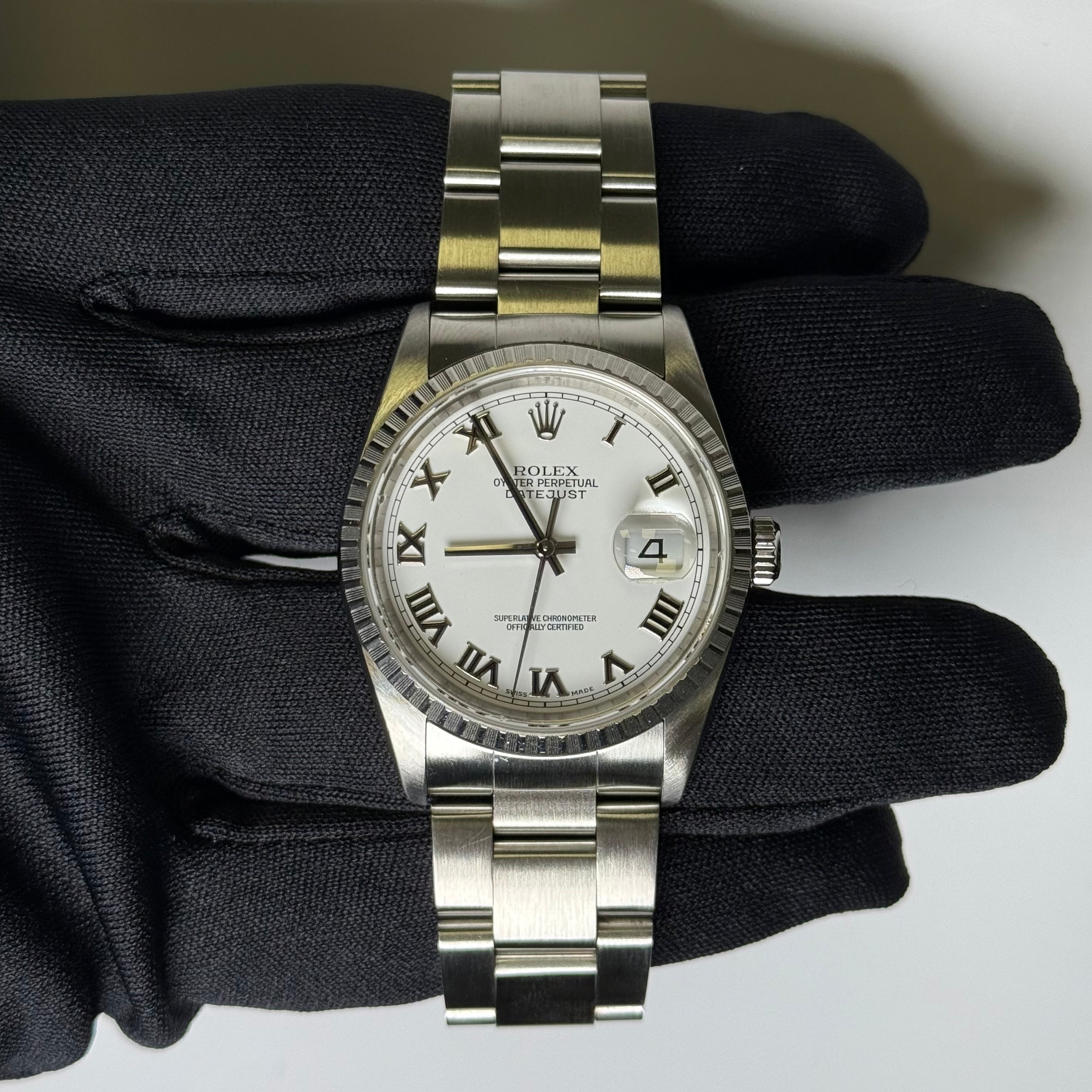 Rolex Datejust 36mm White Dial Watch Ref# 16220 - Happy Jewelers Fine Jewelry Lifetime Warranty