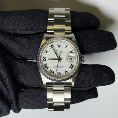 Rolex Datejust 36mm White Dial Watch Ref# 16220 - Happy Jewelers Fine Jewelry Lifetime Warranty
