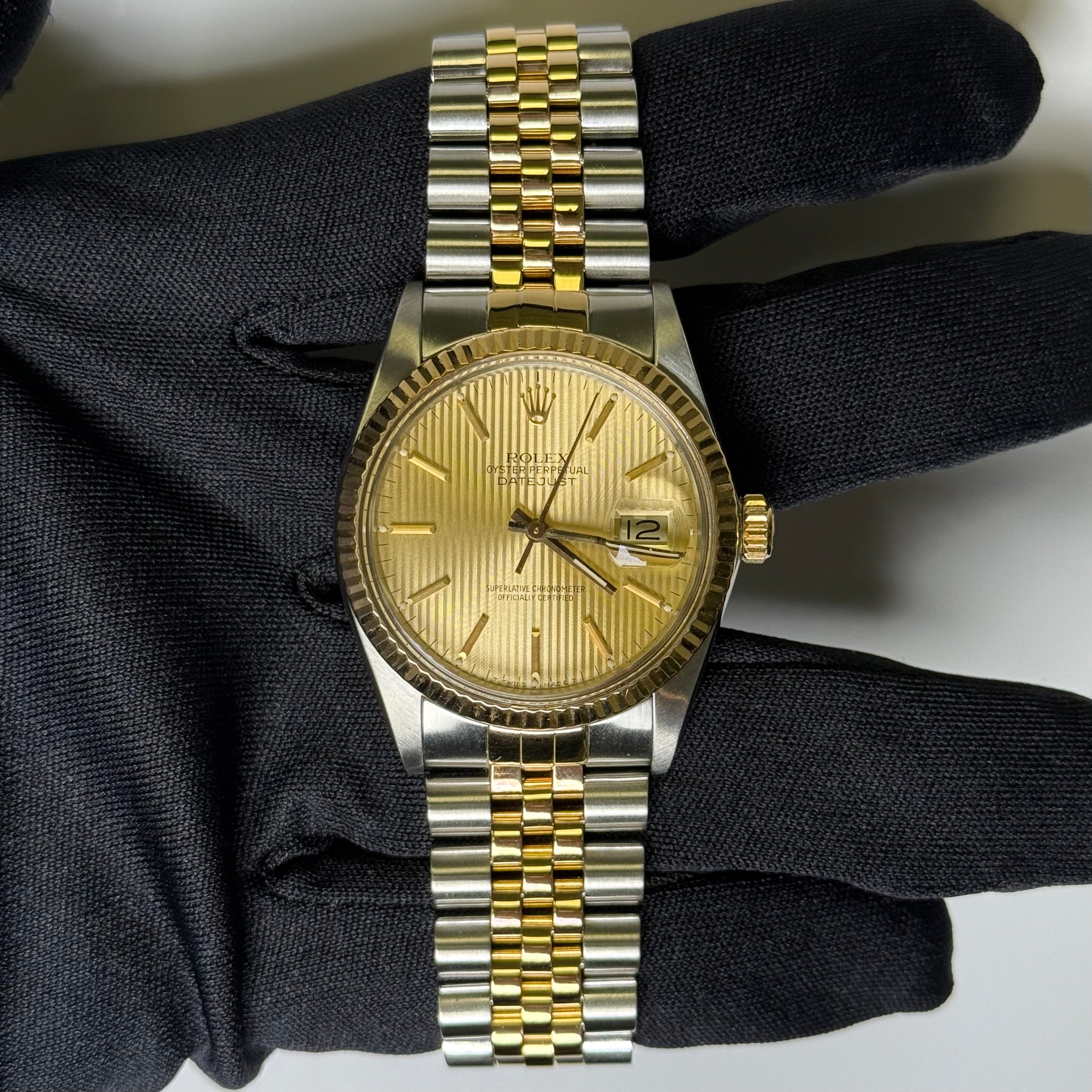 Rolex Datejust 36mm Champagne Dial Watch Ref# 16013 - Happy Jewelers Fine Jewelry Lifetime Warranty