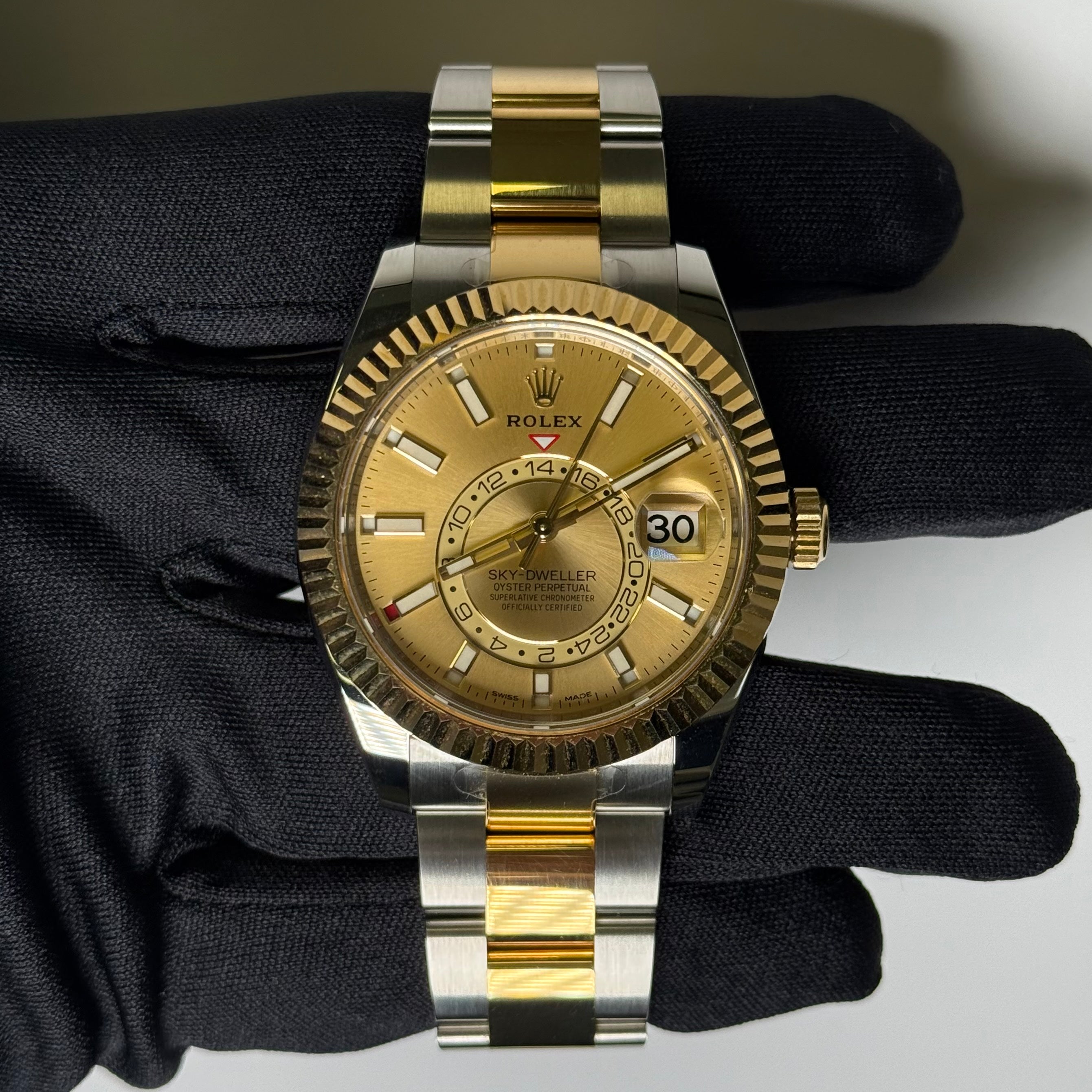 Rolex Sky-Dweller 42mm Champagne Dial Watch Ref# 326933 - Happy Jewelers Fine Jewelry Lifetime Warranty