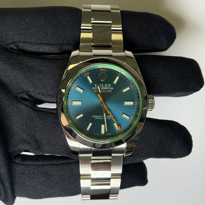 Rolex Milgauss 40mm Blue Dial Watch Ref# 116400GV - Happy Jewelers Fine Jewelry Lifetime Warranty