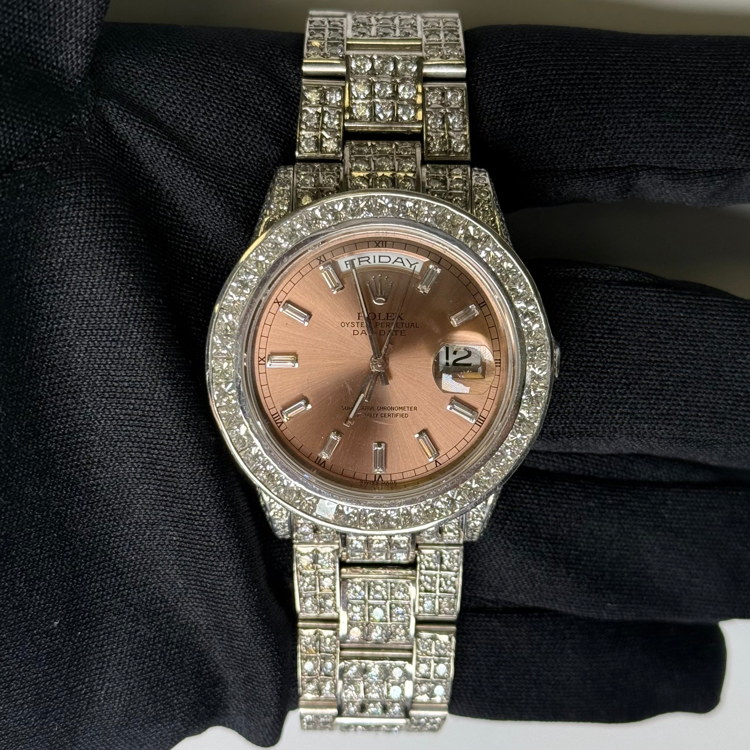 Rolex Day-Date 36mm Silver Sunkiss Dial Watch Reference# 118209 - Happy Jewelers Fine Jewelry Lifetime Warranty