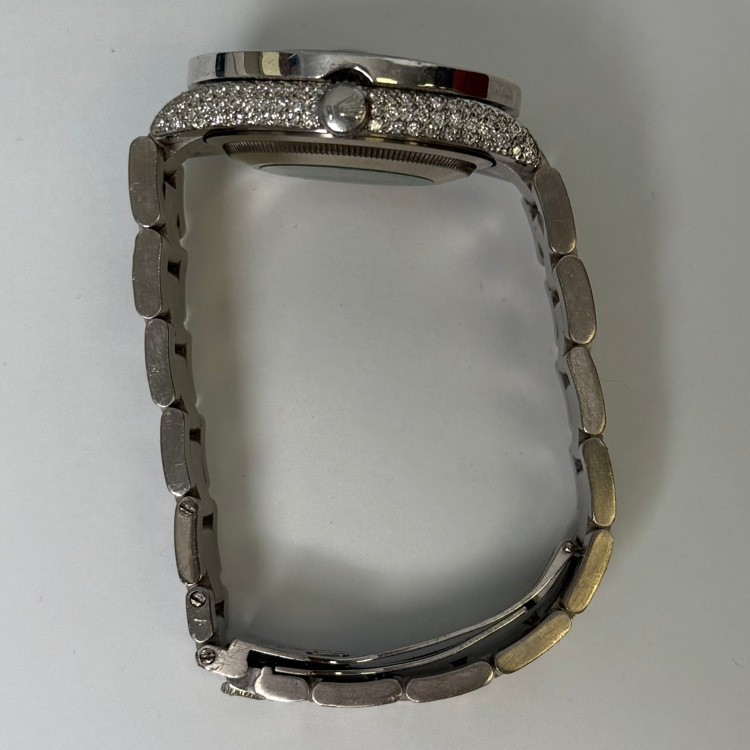 Rolex Day-Date 36mm Silver Sunkiss Dial Watch Reference# 118209 - Happy Jewelers Fine Jewelry Lifetime Warranty