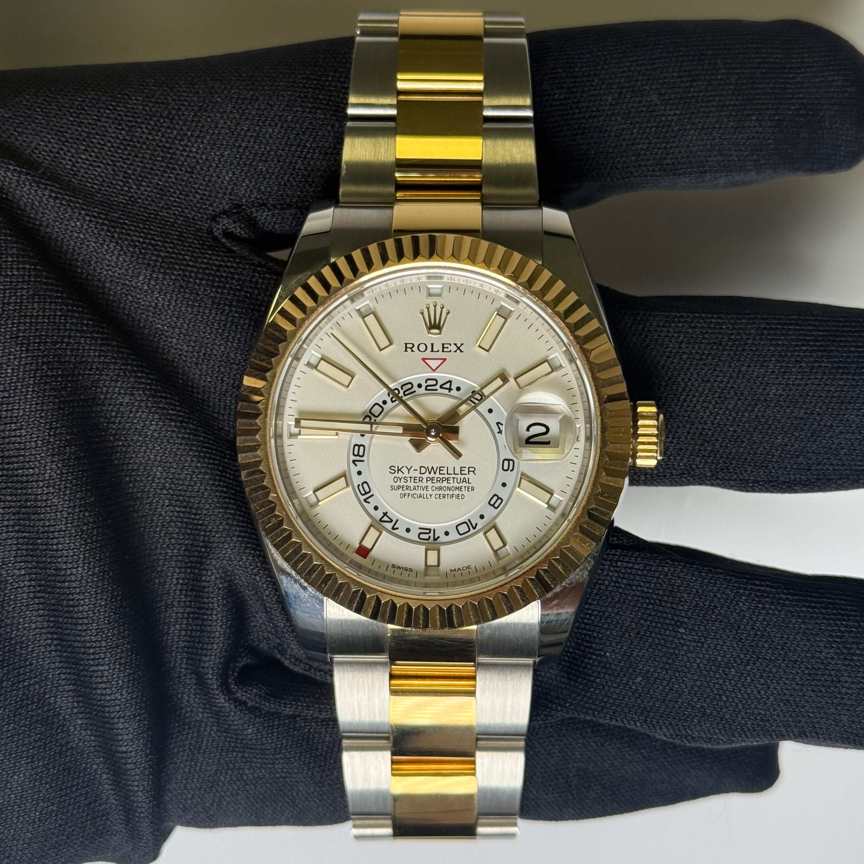 Rolex Sky-Dweller 42mm White Dial Watch Ref# 326933 - Happy Jewelers Fine Jewelry Lifetime Warranty
