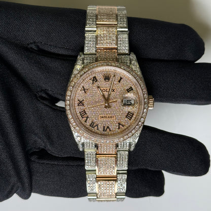Rolex Datejust 36mm Custom Iced Out Dial Watch Ref# 126231 - Happy Jewelers Fine Jewelry Lifetime Warranty