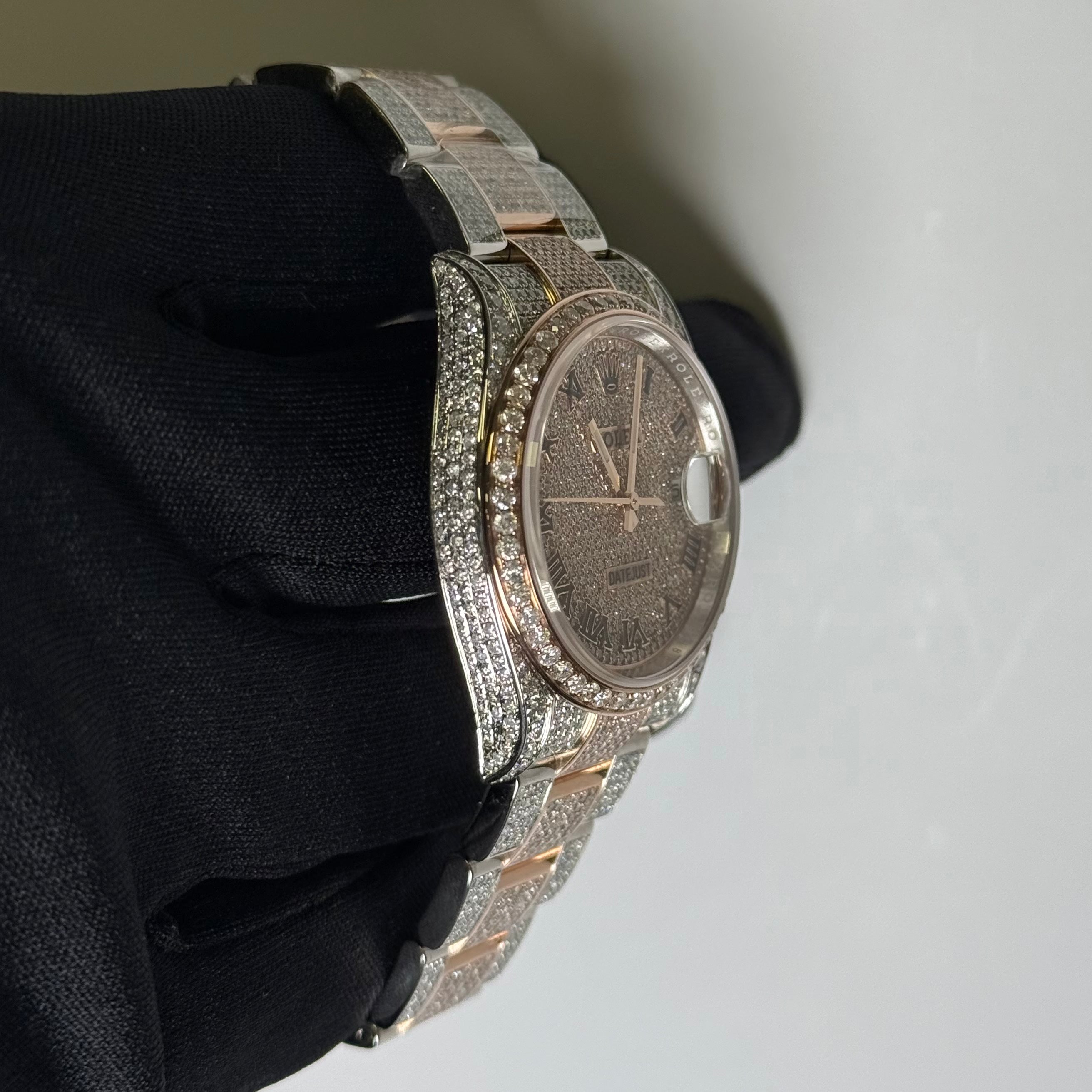 ROLLIE WATCH OUT！ Rolex Datejust 36mm Custom Iced Out Dial Watch Ref# 126231 – Happy