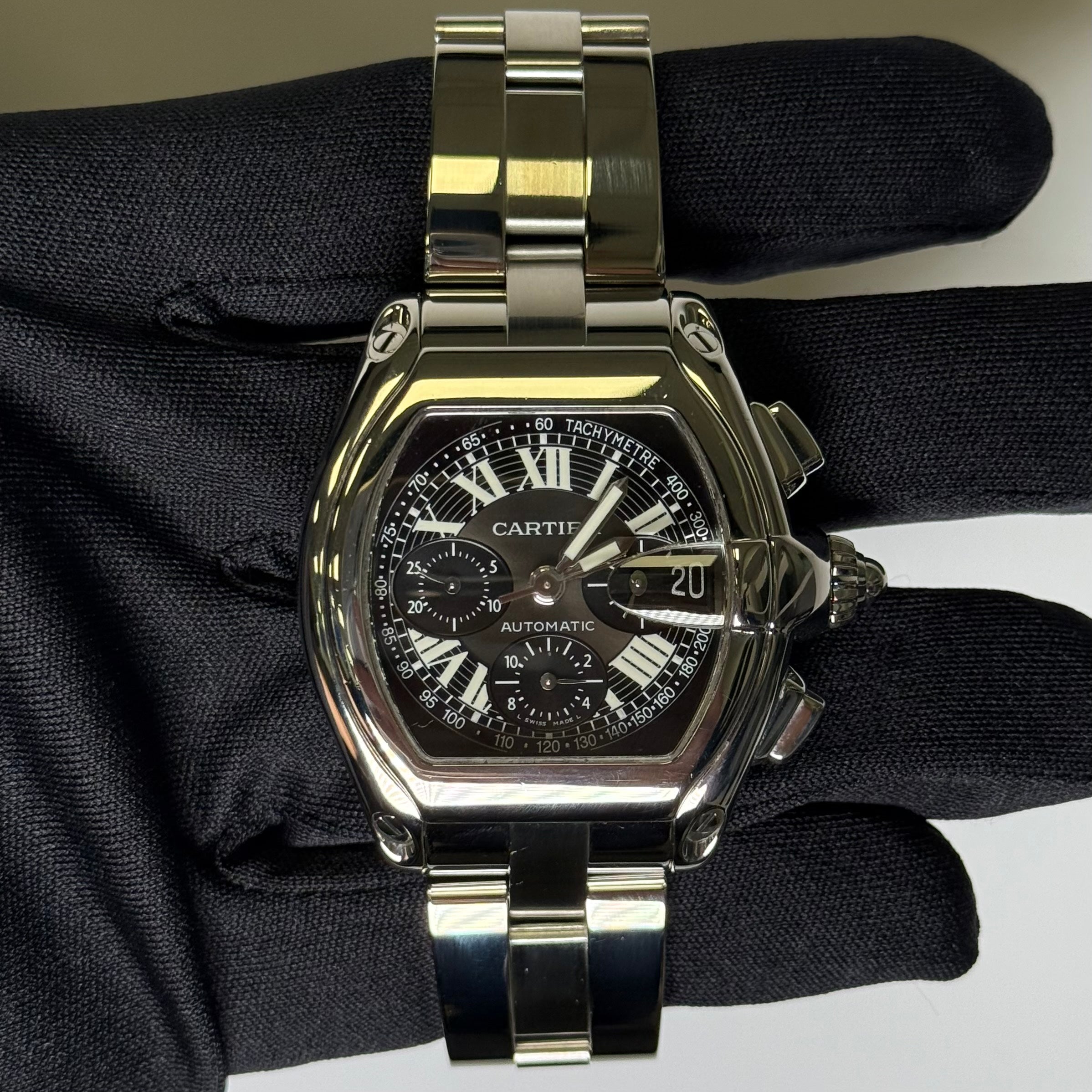 Cartier Roadster 43mm Black Dial Watch Ref# 2618 - Happy Jewelers Fine Jewelry Lifetime Warranty