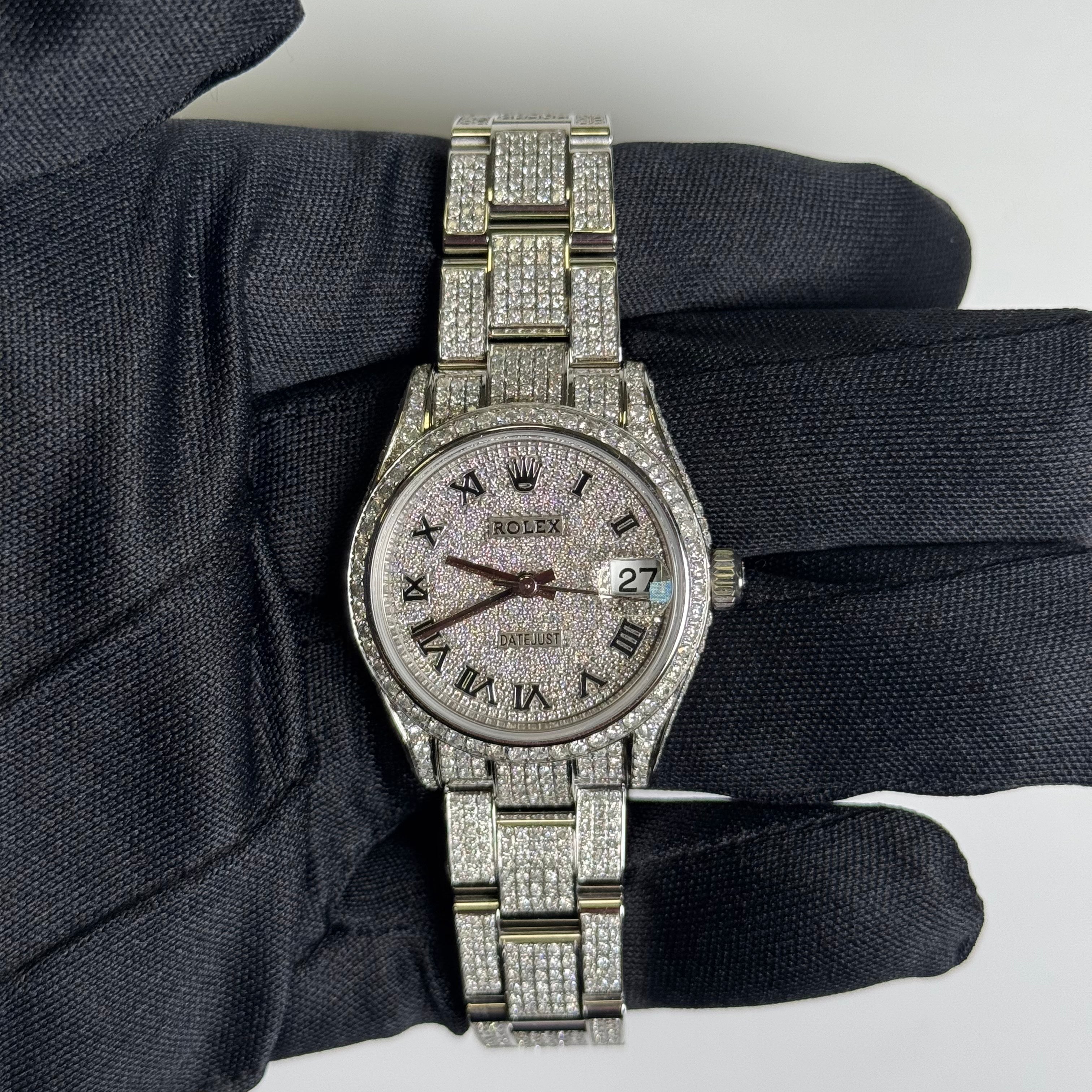 Rolex Datejust 31mm Custom Iced Out Dial Watch Ref# 278240 - Happy Jewelers Fine Jewelry Lifetime Warranty