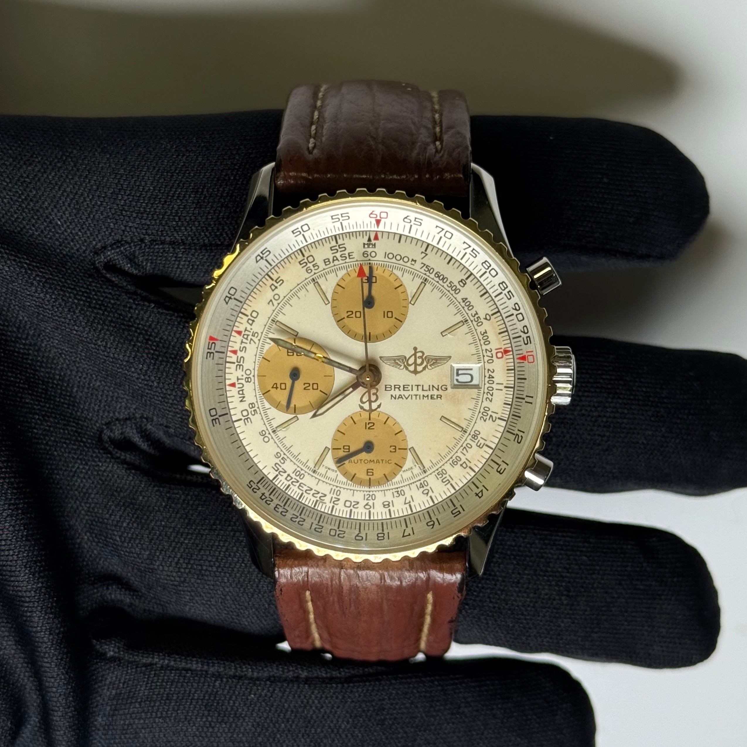 Breitling Navitimer 43mm Cream Dial Watch Ref# D13022 - Happy Jewelers Fine Jewelry Lifetime Warranty