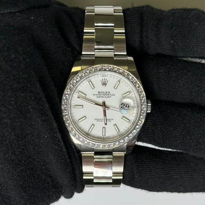 Rolex Datejust 41mm White Dial Watch Ref# 126300 - Happy Jewelers Fine Jewelry Lifetime Warranty