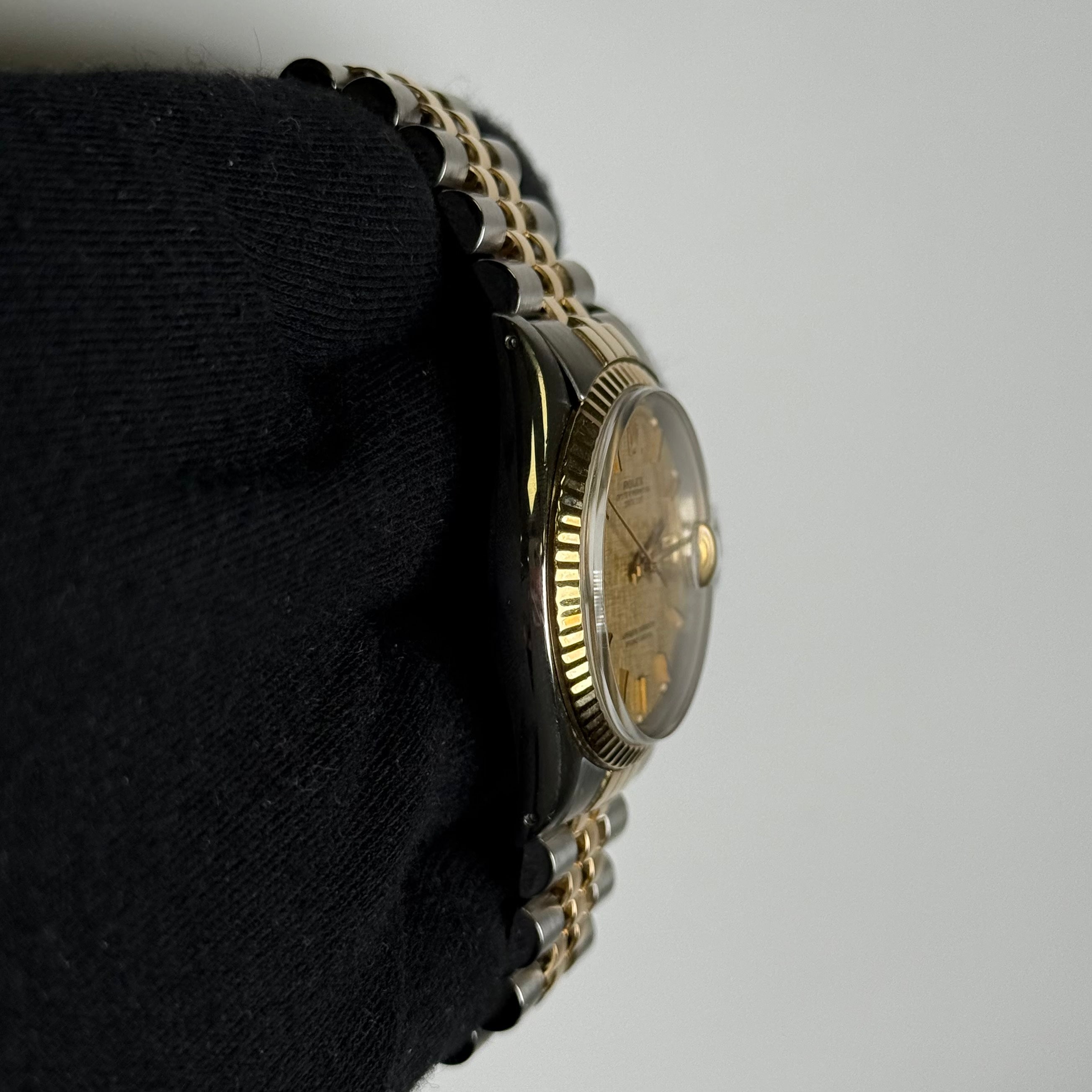 Rolex Datejust 36mm Champagne Linen Dial Watch Ref# 16013 - Happy Jewelers Fine Jewelry Lifetime Warranty