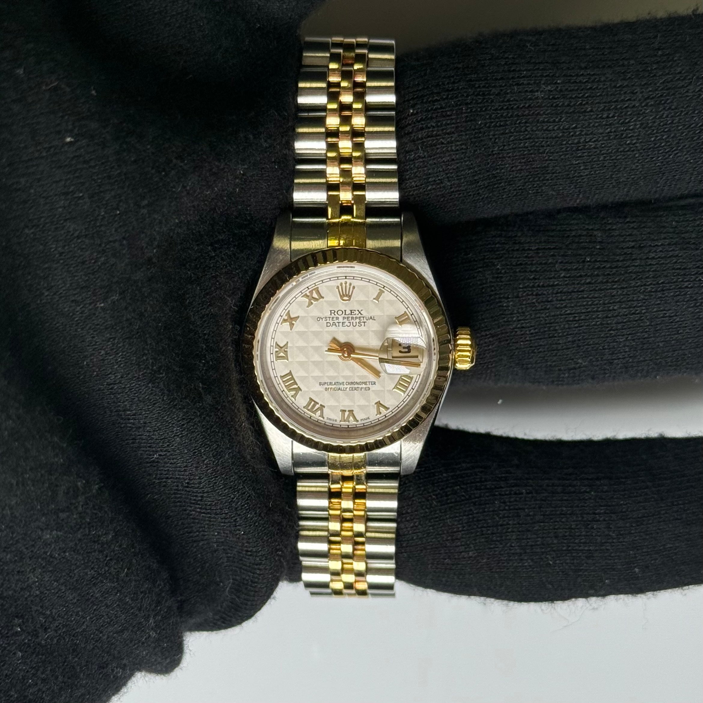 Rolex Datejust 26mm Ivory Pyramide Roman Dial REF#R69173 - Happy Jewelers Fine Jewelry Lifetime Warranty