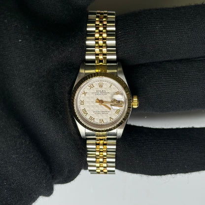 Rolex Datejust 26mm Ivory Pyramide Roman Dial REF#R69173 - Happy Jewelers Fine Jewelry Lifetime Warranty