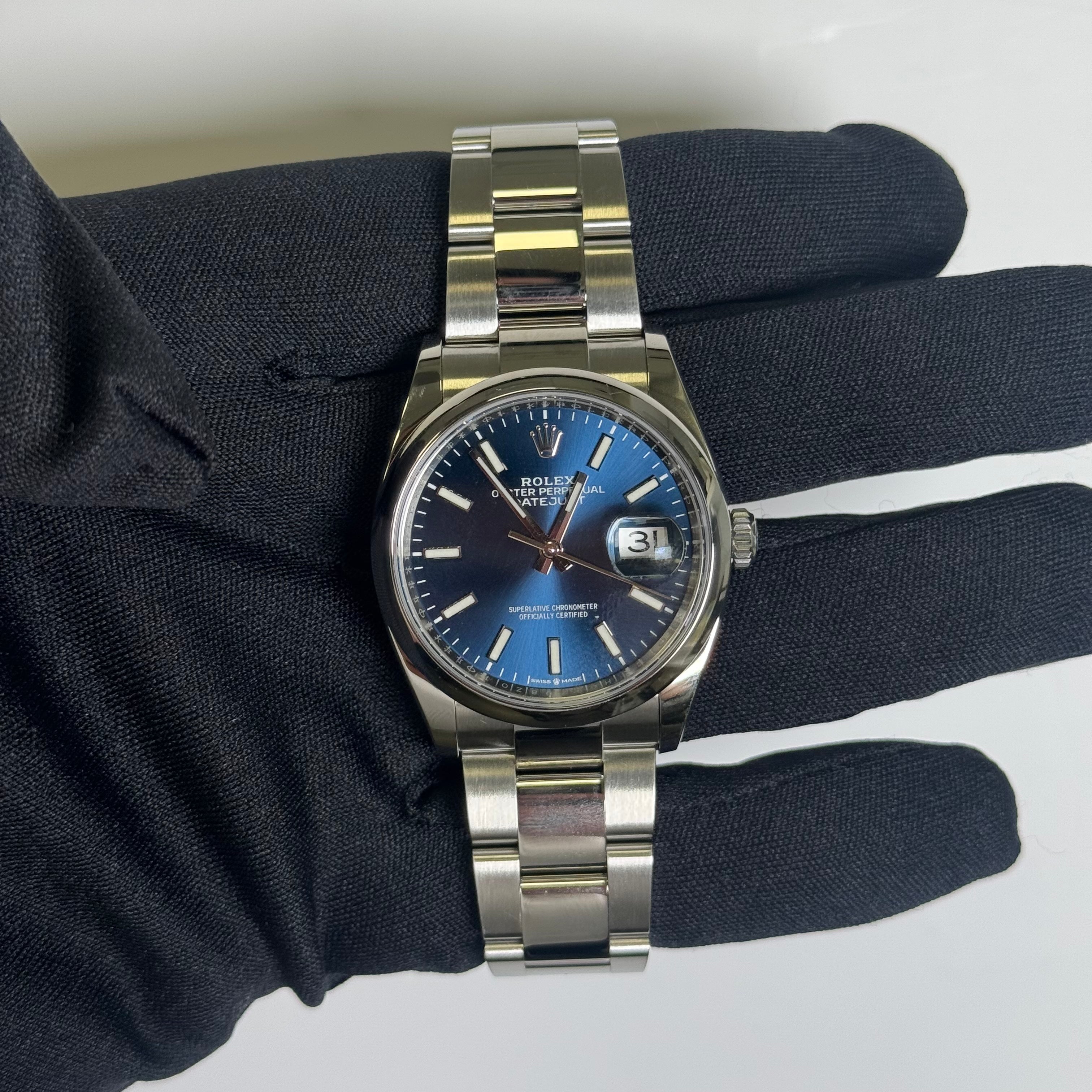 Rolex Datejust 36mm Blue Dial Watch Ref# 126200 - Happy Jewelers Fine Jewelry Lifetime Warranty