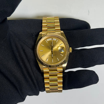 Rolex Day-Date 40mm Champagne Dial Watch Ref# 228238 - Happy Jewelers Fine Jewelry Lifetime Warranty