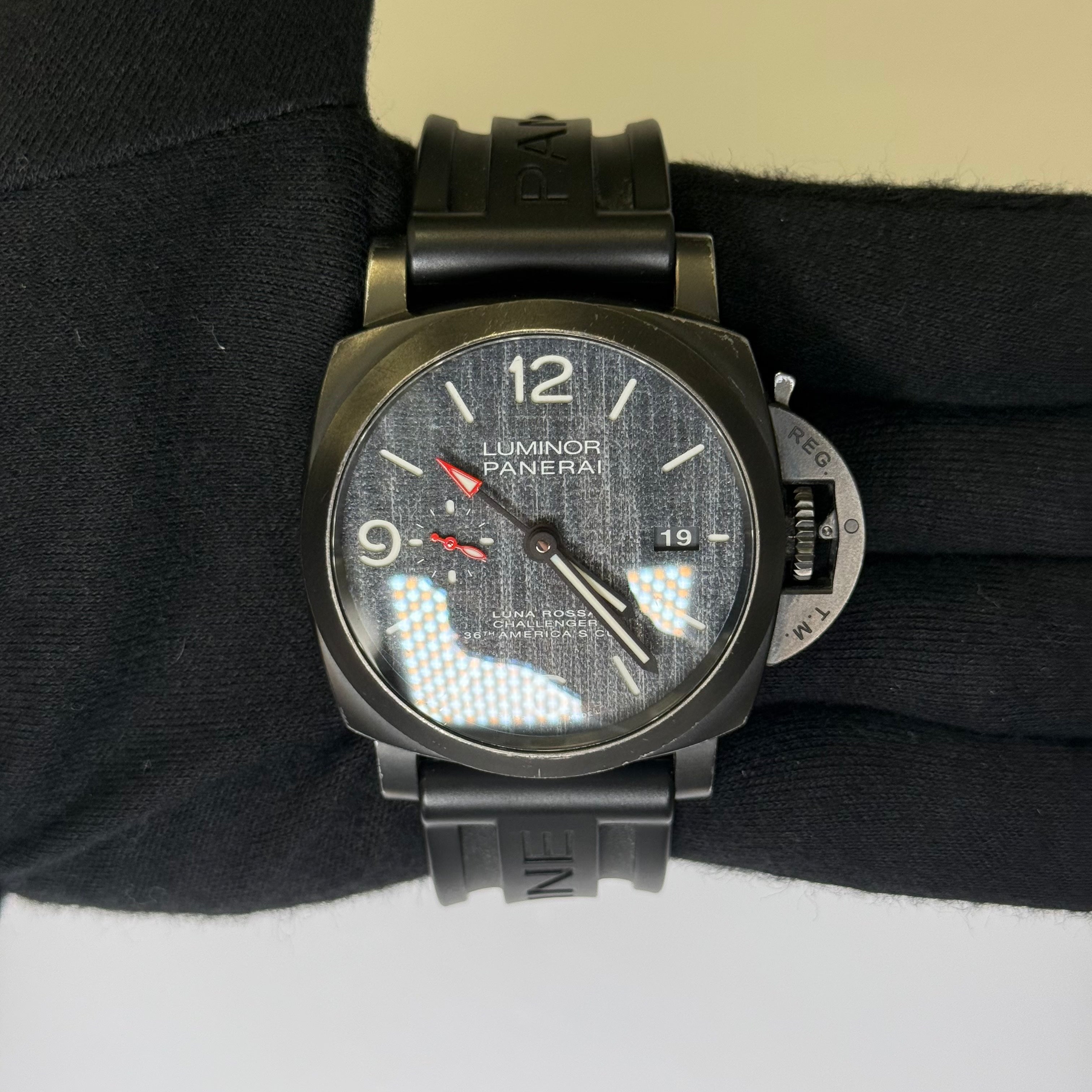 Panerai Luminor 44mm Black Dial Watch Ref# PAM01036 - Happy Jewelers Fine Jewelry Lifetime Warranty