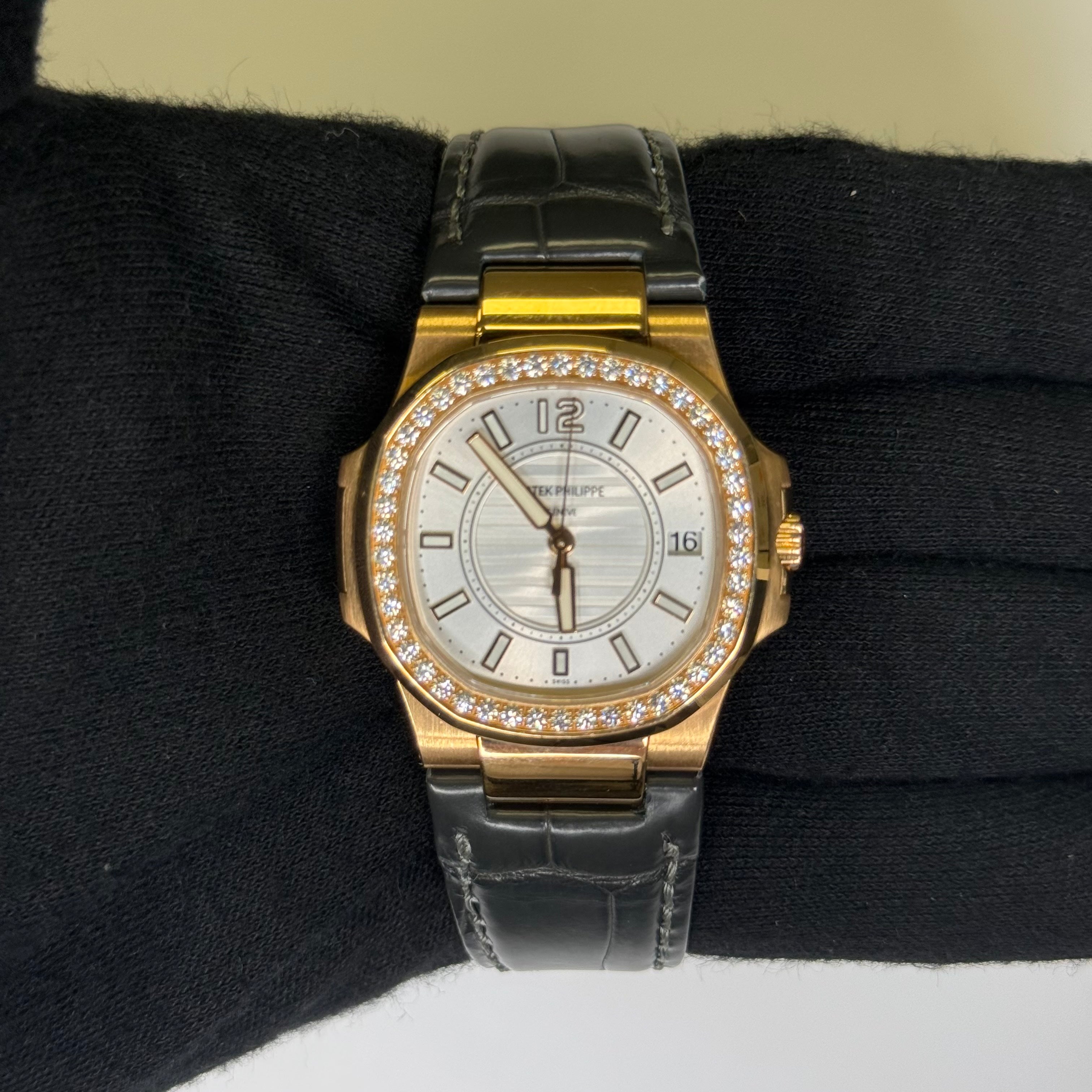 Patek Philippe Nautilus 32mm Brown Dial Watch Ref# 7010R/010 - Happy Jewelers Fine Jewelry Lifetime Warranty