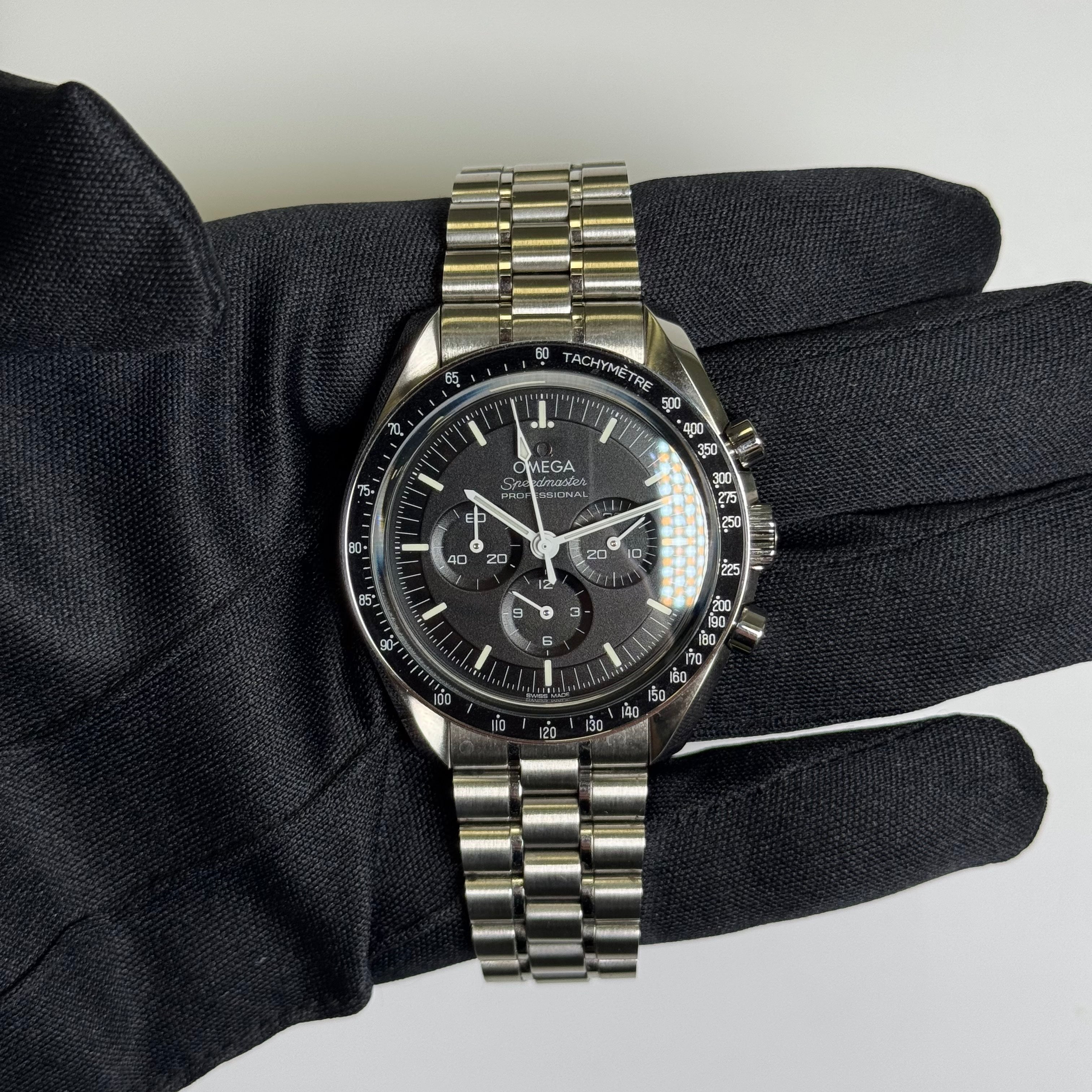 Omega Speedmaster 42mm Black Dial Watch Ref# 310.30.42.50.01.002 - Happy Jewelers Fine Jewelry Lifetime Warranty