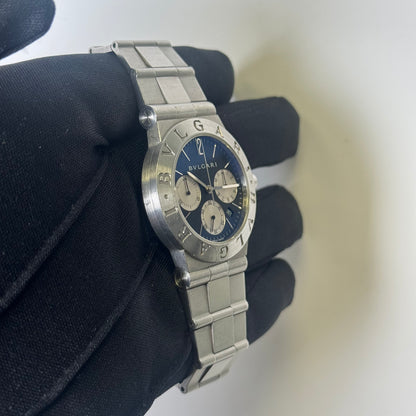 Bvlgari Diagono 36mm Black Chronograph Dial Watch Ref# CH35S - Happy Jewelers Fine Jewelry Lifetime Warranty