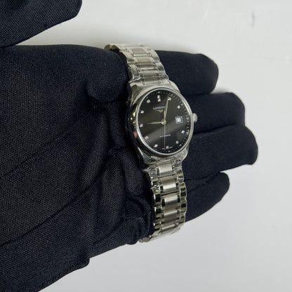 Longines Moonphase 29mm Black Dial Watch Ref#L2.257.4.57.6 - Happy Jewelers Fine Jewelry Lifetime Warranty