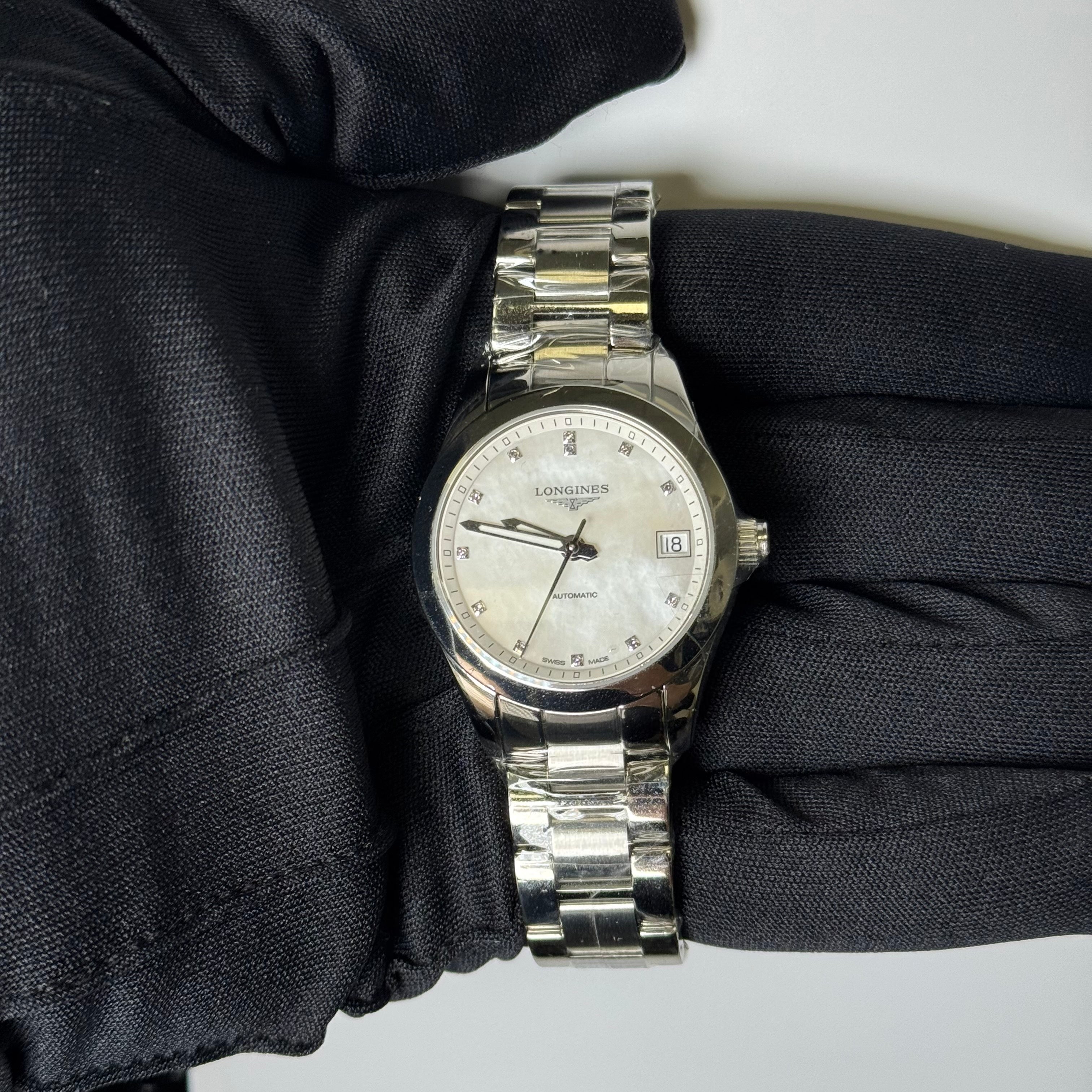 Longines Master Collection 34mm Mother of Pearl Dial Watch Ref#L2.385.3.87.6 - Happy Jewelers Fine Jewelry Lifetime Warranty
