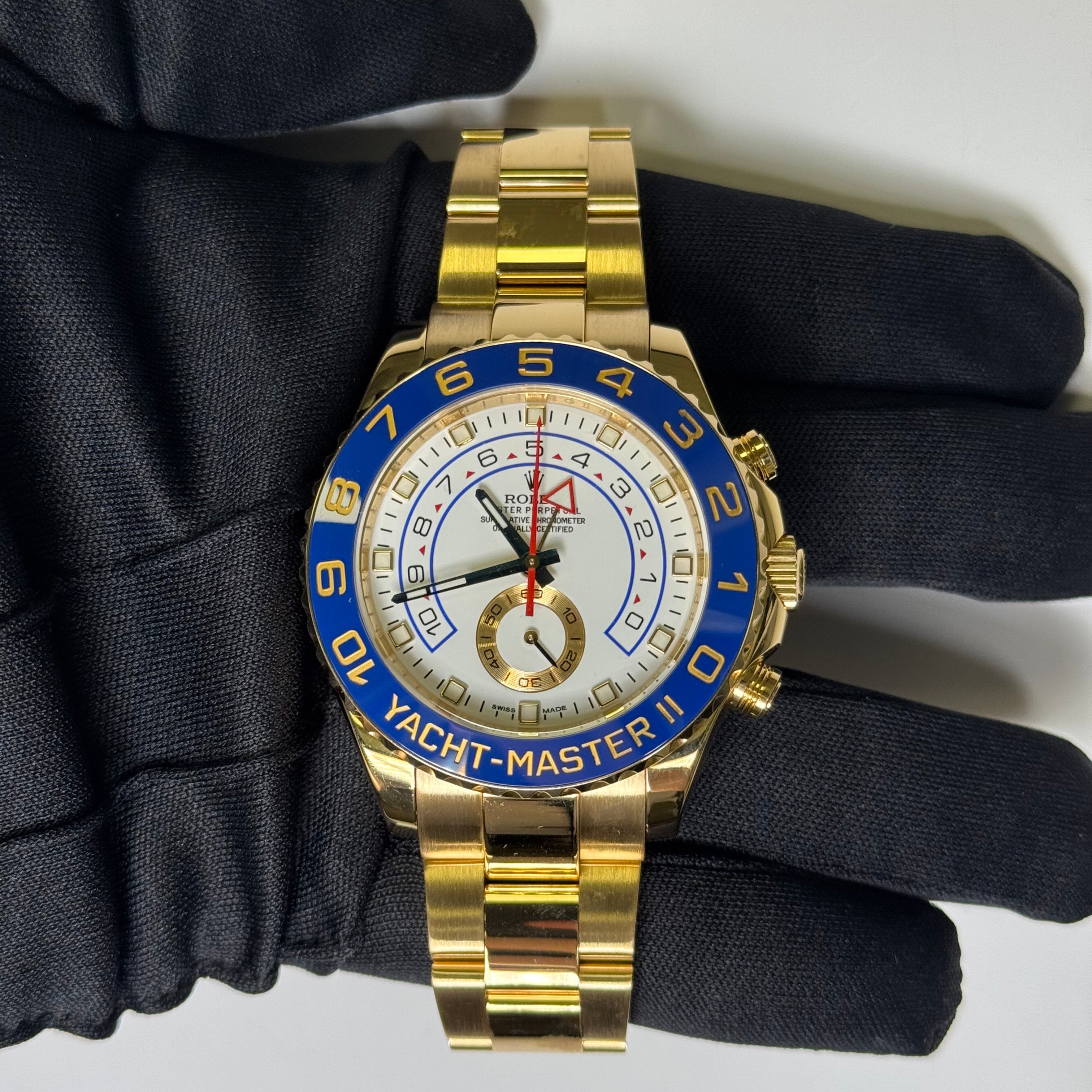 Rolex Yacht-Master II 44mm White Dial Watch Ref# 116688 - Happy Jewelers Fine Jewelry Lifetime Warranty