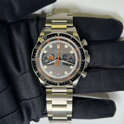 Tudor Heritage Chronograph 42mm Grey Dial Watch Ref# 70330N - Happy Jewelers Fine Jewelry Lifetime Warranty