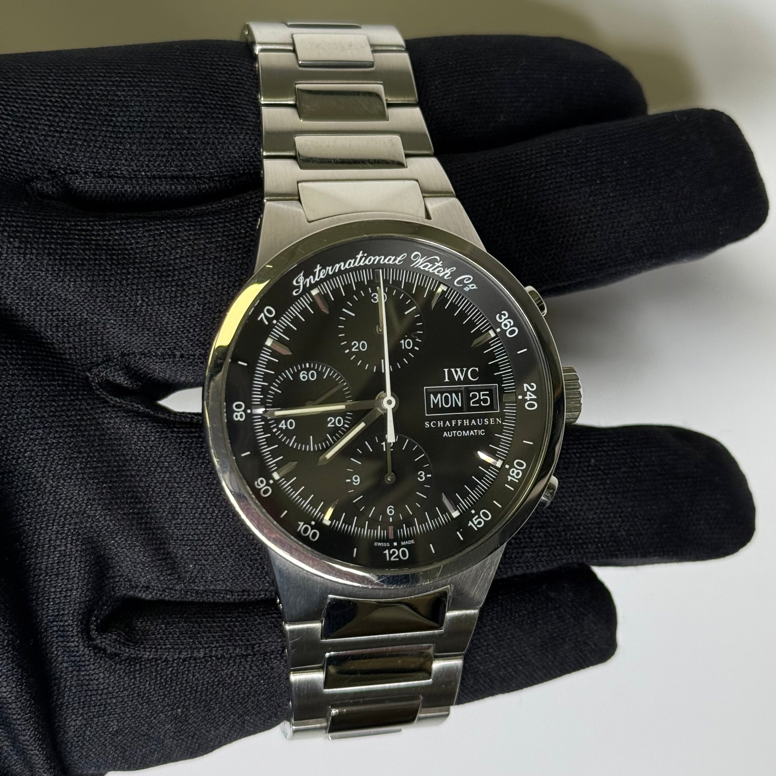 IWC GST Chronograph 39.70mm Black Dial Watch Reference #: IW3707-08 - Happy Jewelers Fine Jewelry Lifetime Warranty