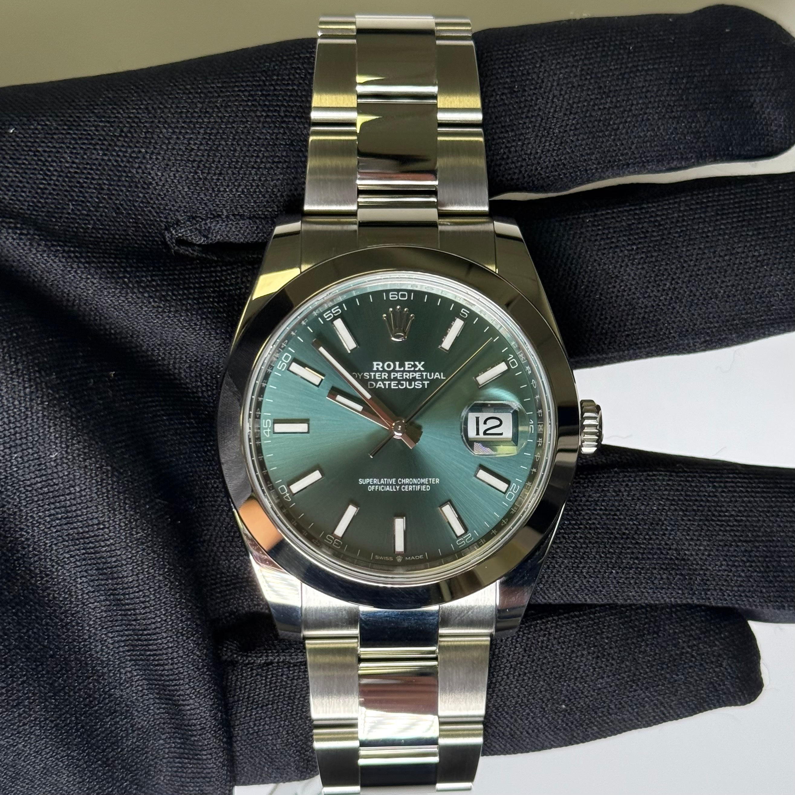 Rolex Datejust 41mm Green Dial Watch Ref# 126300 - Happy Jewelers Fine Jewelry Lifetime Warranty