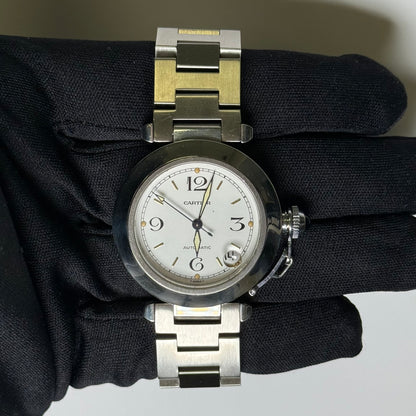 Cartier Pasha 35mm White Dial Watch Ref# W31015M7 - Happy Jewelers Fine Jewelry Lifetime Warranty