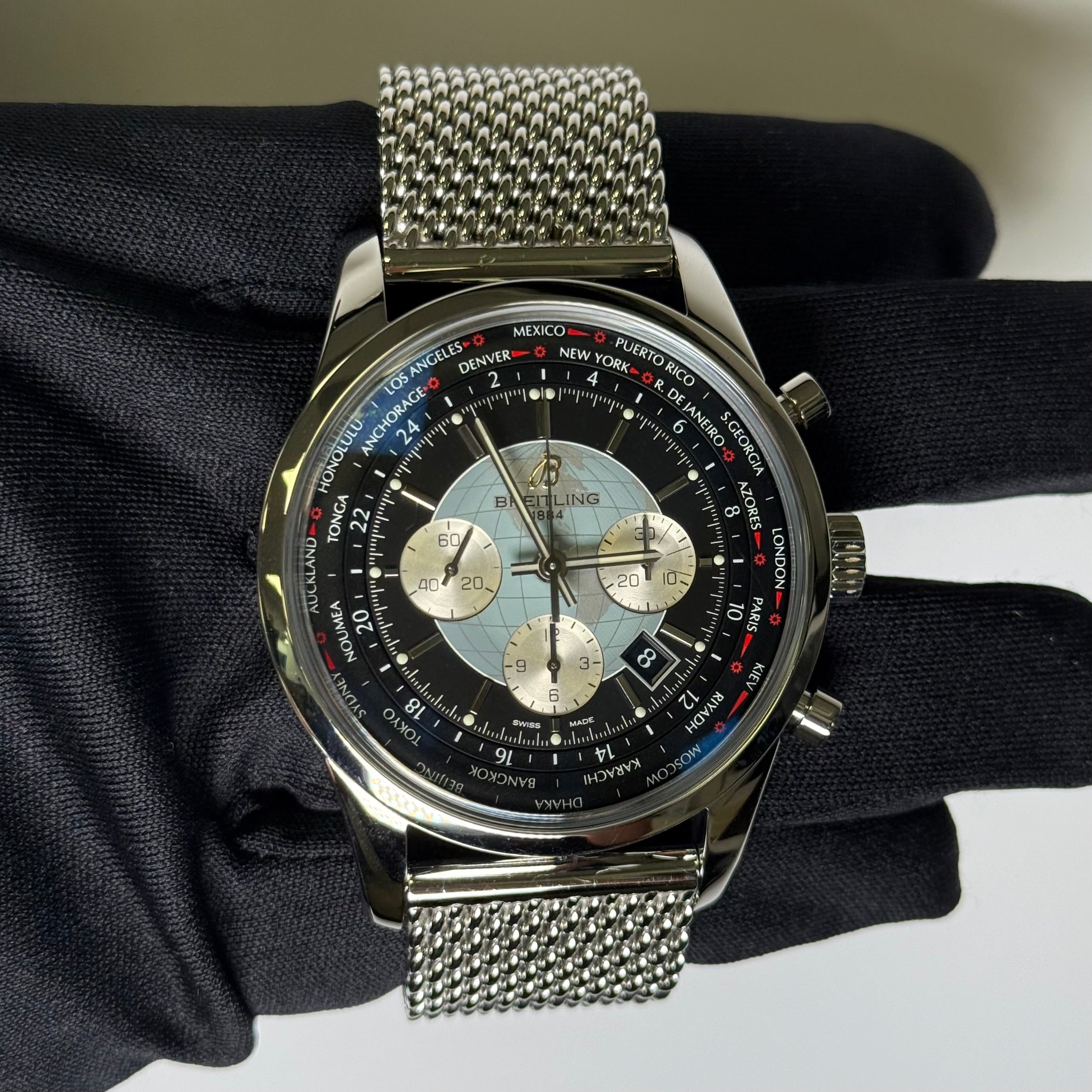 Breitling Transocean 46mm Black Dial Watch Ref# AB0510 - Happy Jewelers Fine Jewelry Lifetime Warranty